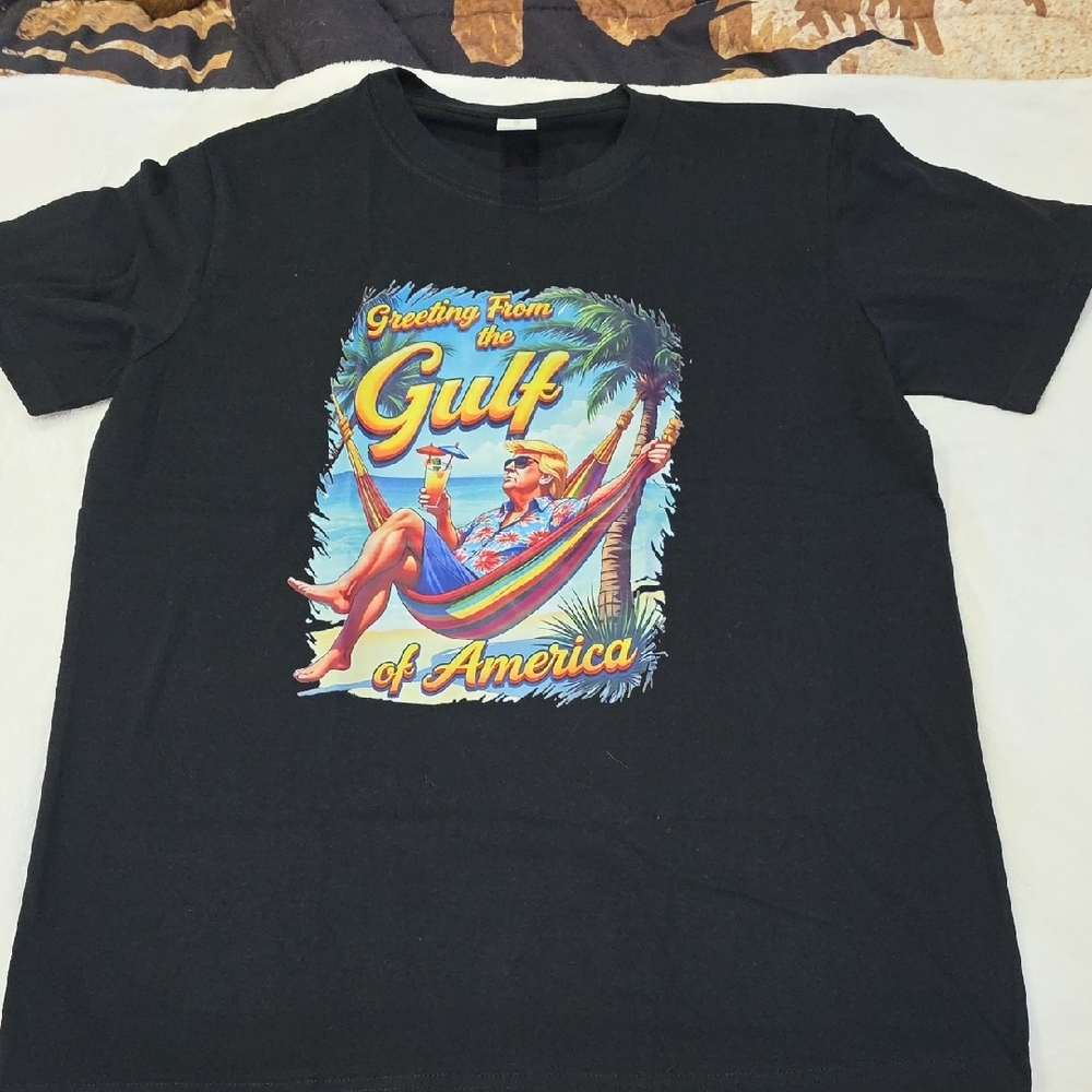 Trump Blk Gulf Of America T-shirt Sz Lrg